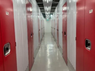 Self-storage corridor at EBC Lifestyle Hub, Singapore