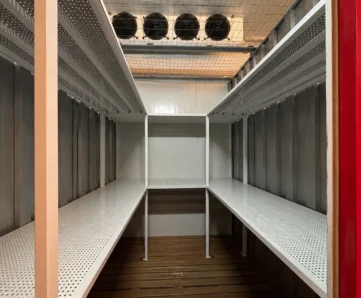 Medium temperature-controlled wine storage unit with built-in shelving at EBC Lifestyle Hub Singapore