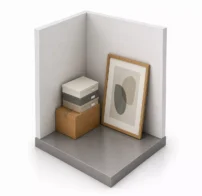 3D illustration of a 13 sqft self-storage locker for small items and files